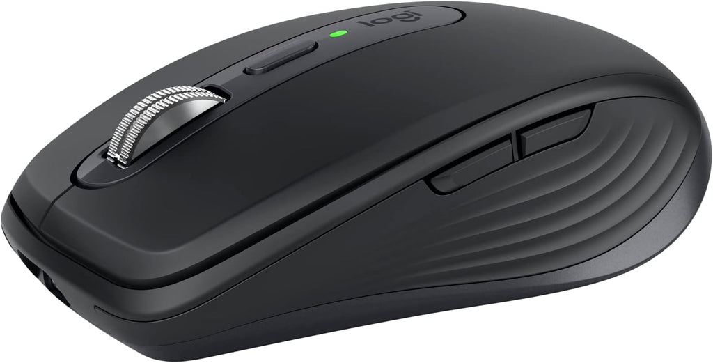 Souris à connectivité sans fil au format au format compact Logitech MX Anywhere 3S, défilement réactif, suivi multi-surfaces 8 000 DPI, clics silencieux, boutons programmables, USB-C, Bluetooth, compatible Windows, Linux, Chrome OS et Mac - Graphite