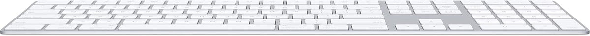 Clavier Apple Magic Keyboard dotée de pavé numérique : sans fil, Bluetooth, rechargeable. Compatible avec Mac, iPad et iPhone ; anglais (États-Unis) – blanc