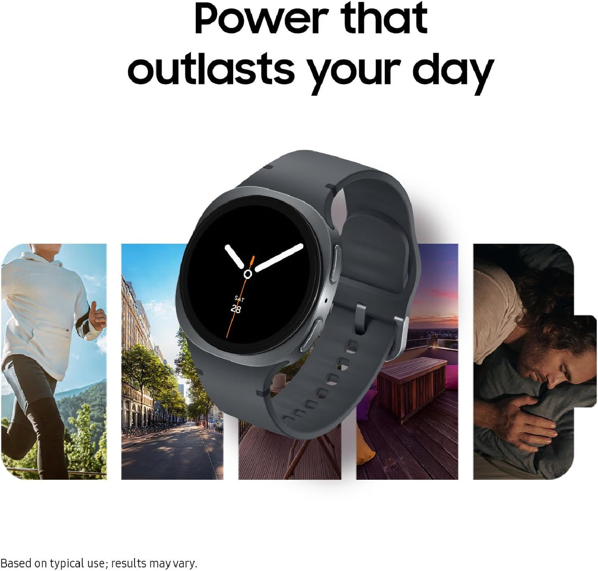 Présentation : Montre connectée Samsung Galaxy Watch 8 (2025) 44 mm Bluetooth, design coussin, suivi d'activité, coaching du sommeil et de la course à pied, score d'énergie, suivi de la fréquence cardiaque, couleur graphite, version américaine, garan