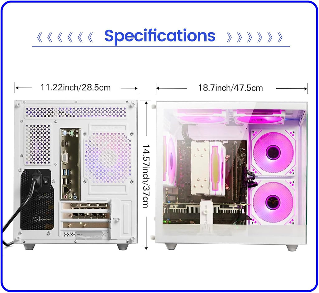 Ordinateur de bureau PC gaming - Ryzen 5 5500 (6 cœurs, 12 threads, allant jusqu'à 4,2 GHz), Radeon RX 6500XT 4 Go, 16 Go de RAM DDR4, SSD NVMe 512 Go, Wi-Fi 6, tour pré-assemblée pour un usage domestique et le bureau