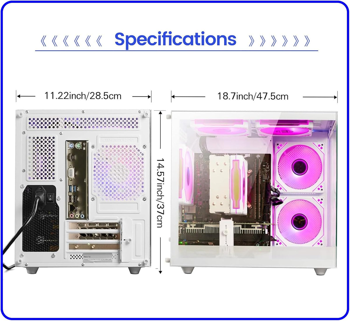 Ordinateur de bureau PC gaming - Ryzen 5 5500 (6 cœurs, 12 threads, allant jusqu'à 4,2 GHz), Radeon RX 6500XT 4 Go, 16 Go de RAM DDR4, SSD NVMe 512 Go, Wi-Fi 6, tour pré-assemblée pour un usage domestique et le bureau