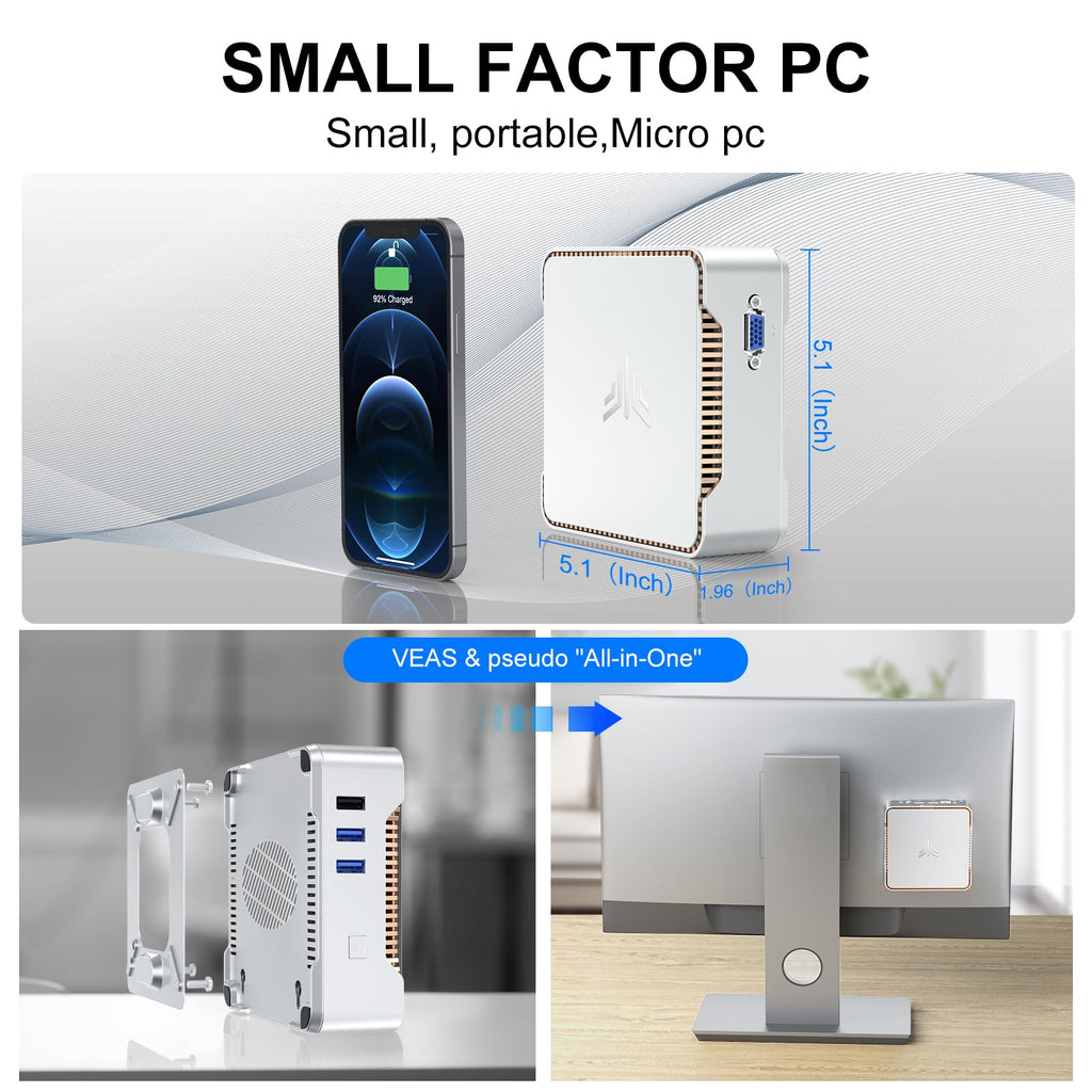 Mini PC KAMRUI GK3Plus, 16 Go de RAM, SSD M.2 de 512 Go – Modèle pratique