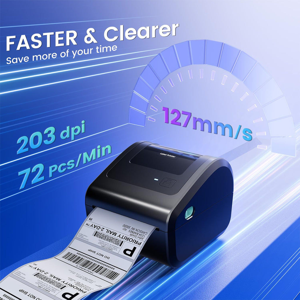 Imprimante d'étiquettes d'expédition Bluetooth OMEZIZY D450BT 4x6 – Modèle pratique