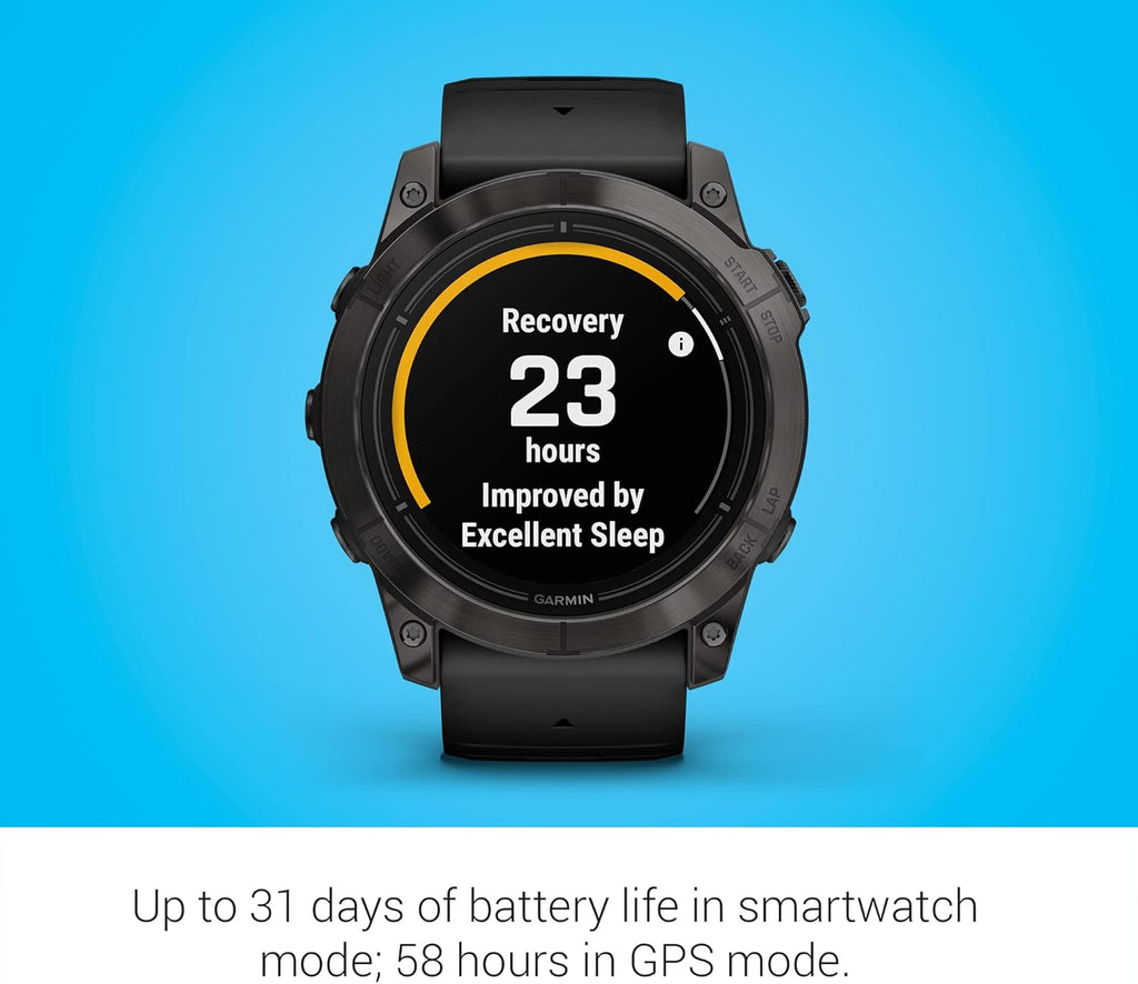 Présentation : Garmin epix Pro (2e génération) Édition Saphir 51 mm Montre connectée haute performance Technologie d'entraînement avancée Lampe torche intégrée Noir