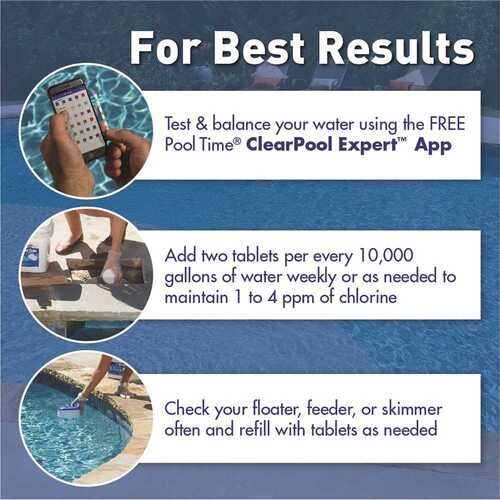 Comprimés de chlore Pool Time 21827PTM 35 lb pratique