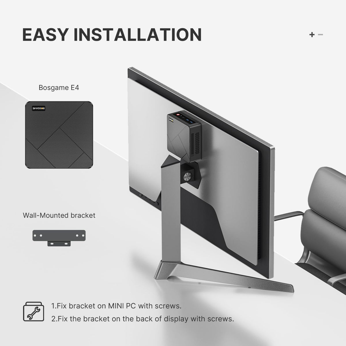 Mini PC BOSGAME E4 : mini-ordinateurs doté de processeur AMD Ryzen 5 3550H, 16 Go de RAM DDR4, SSD PCIe de 512 Go, double port RJ45, triple affichage 4K, USB-C, USB 3.2, Wi-Fi 5/Bluetooth 5.0. Ordinateurs de bureau au format compacts pour le bureau…