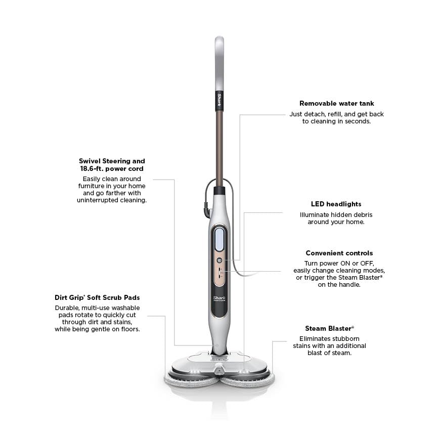 Balai vapeur tout-en-un SHARK Steam Blaster pour sols durs S8201 – Modèle pratique