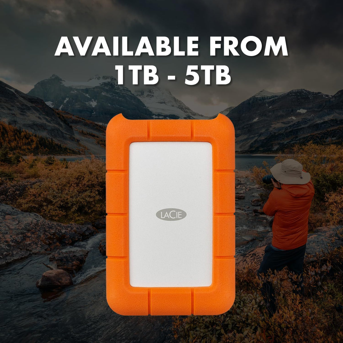 LaCie Rugged Mini, 1 To, 2,5 pouces, disque dur externe portable, pour PC, Mac, iPad et iPhone, service de récupération de données (LAC301558) pratique