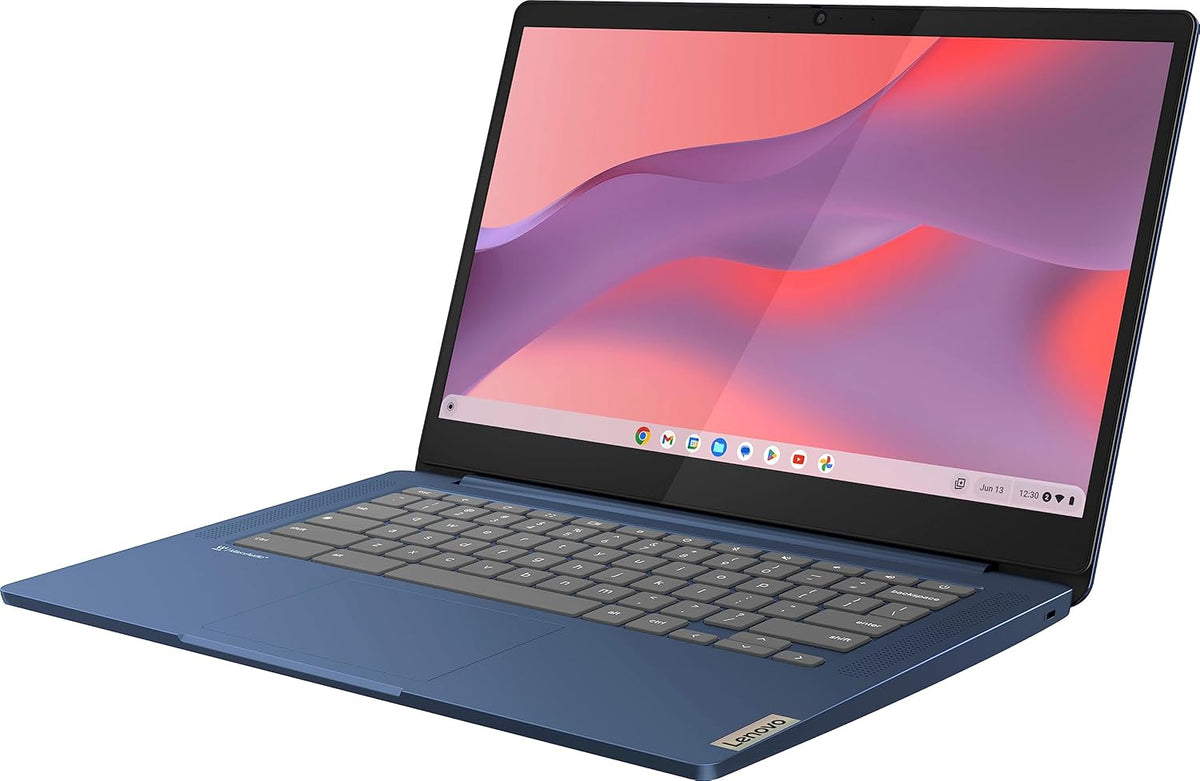 Chromebook haut de gamme Lenovo, ordinateur compact portable fin et léger avec écran tactile FHD de 14 pouces, processeur MediaTek Kompanio 520 à 8 cœurs, 4 Go de RAM, 64 Go de stockage eMMC, Wi-Fi 6, Chrome OS, bleu abysse