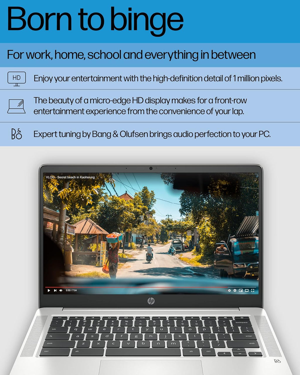 Ordinateur compact portable HP Chromebook 14, Intel Celeron N4120, 4 Go de RAM, 64 Go eMMC, écran HD 14 pouces, Chrome OS, design fin, graphismes 4K, longue autonomie, clavier gris cendré (14a-na0226nr, 2022, argent minéral)