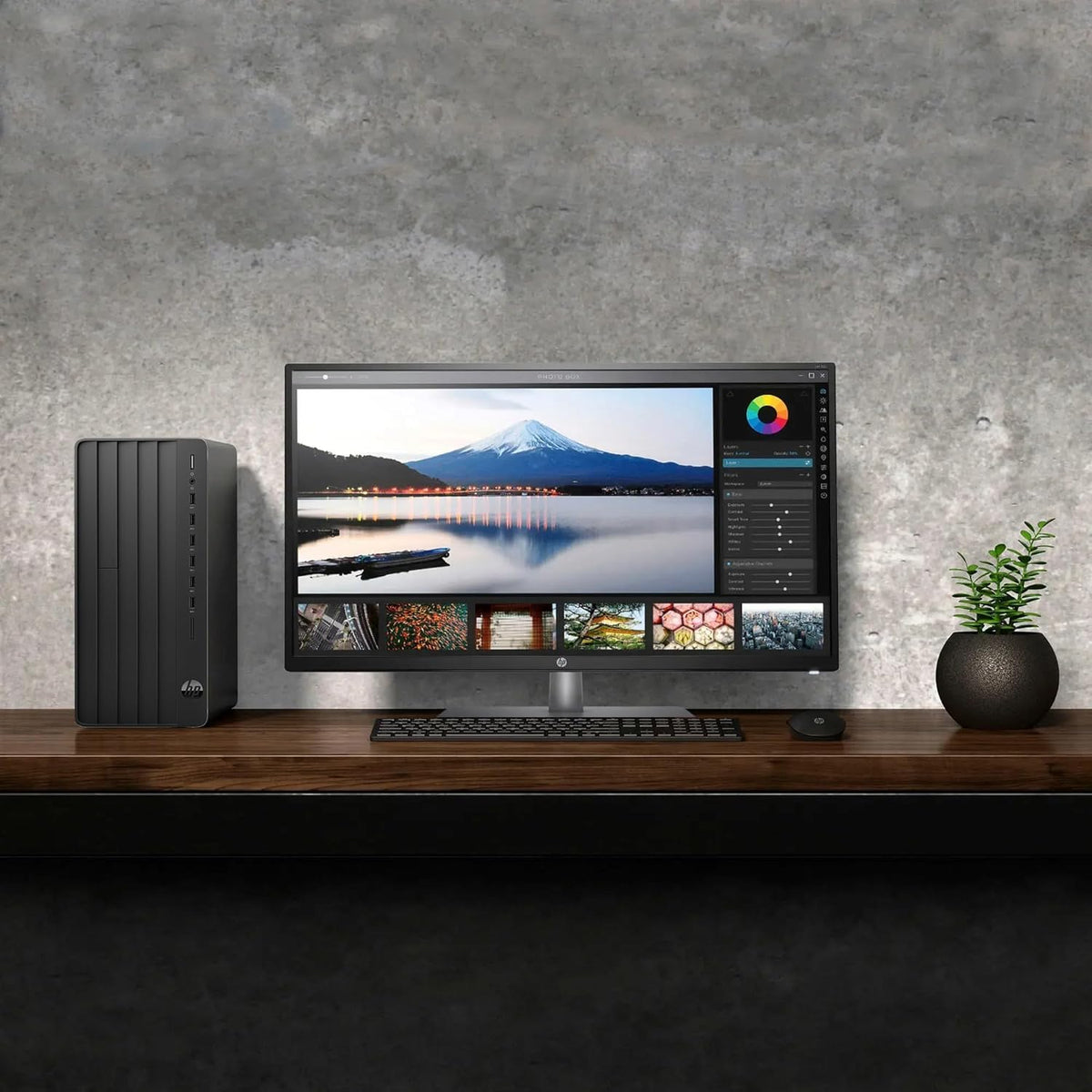 Ordinateur de bureau HP, format tour, pour un usage domestique et le bureau : processeur Intel Core i5-13500 à 14 cœurs, 32 Go de RAM DDR4, SSD PCIe de 1 To, carte graphique UHD 770, Wi-Fi 6, Bluetooth 5.3, RJ-45, HDMI, VGA, clavier et souris…
