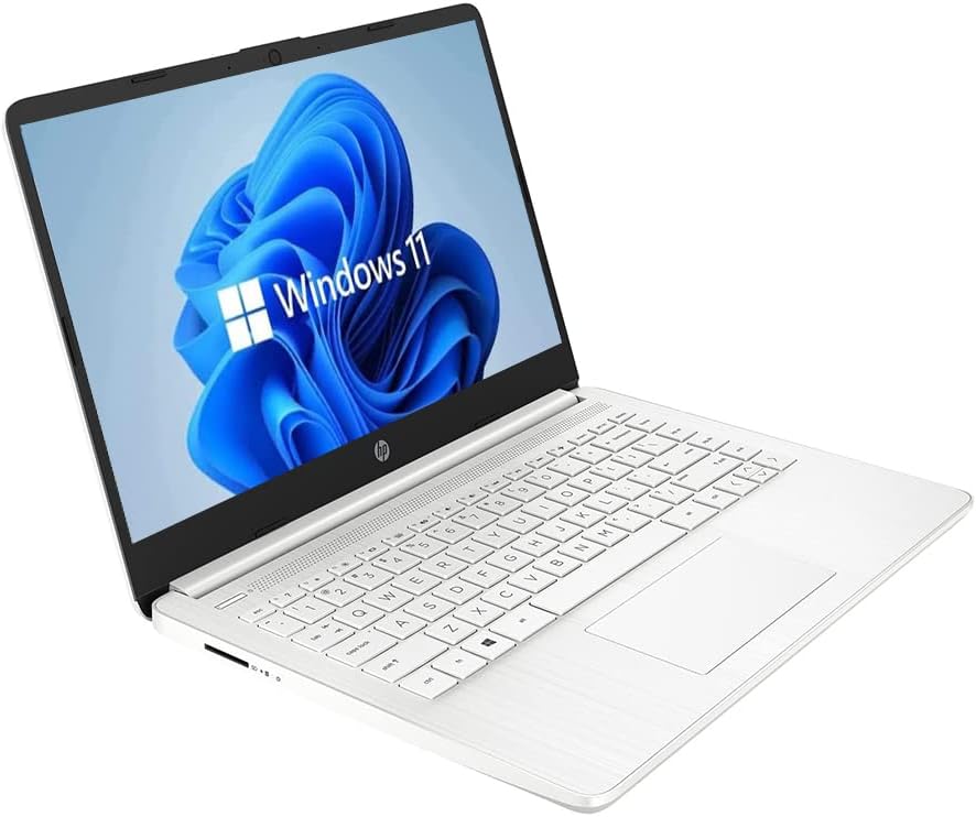 Ordinateur compact portable HP 14 HD, Windows 11, processeur Intel Celeron double cœur jusqu'à 2,60 GHz, 4 Go de RAM, SSD de 64 Go, webcam (reconditionné)