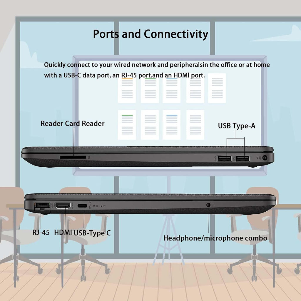 Ordinateur compact portable HP pour la maison et le bureau, 15,6 pouces, pavé numérique, Windows 11 Famille, Wi-Fi 6, design fin, processeur Intel double cœur, 8 Go de RAM, SSD de 512 Go – Indispensable pour la productivité et le divertissement