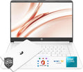 Ordinateur compact portable léger HP 14″ Blanc Flocon de Neige avec Office 365 et Copilot AI, processeur Intel, 4 Go de RAM, SSD de 64 Go + 1 To de stockage cloud