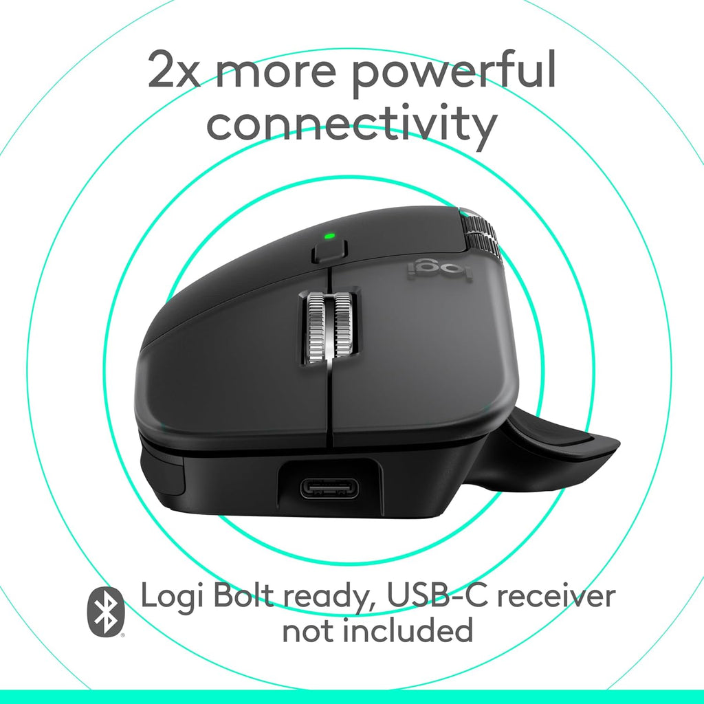 Logitech MX Master 4 pour Mac, souris Bluetooth ergonomique dotée de retour haptique performant, défilement ultra-rapide, chargement USB-C, macOS, iPadOS, Windows - Noir sidéral