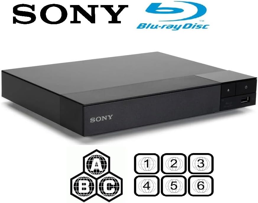 Lecteur Blu-ray multizone compatible doté de le Sony BDP-S1700 | Zones Blu-ray A à Z | Zones DVD 0 à 8 doté de câble HDMI Dynastar 1,8 m