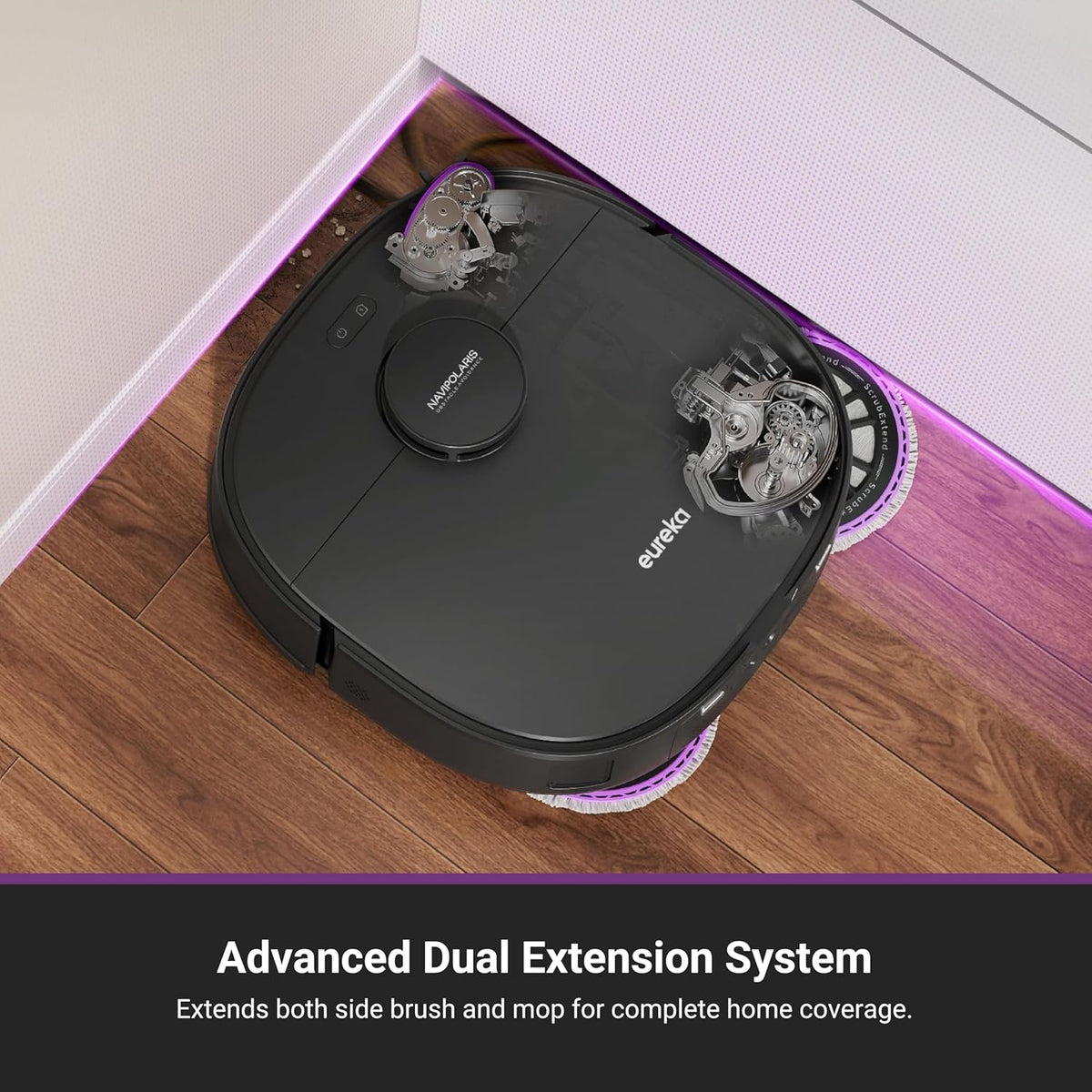 Aspirateur robot tout-en-un Eureka J15 Max Ultra à vidage automatique, aspiration de 22 000 Pa, lavage à l'eau chaude à 80 °C, séchage à l'air chaud à 55 °C, plateau de base autonettoyant, bras de lavage flexible, système anti-enchevêtrement RTCam…