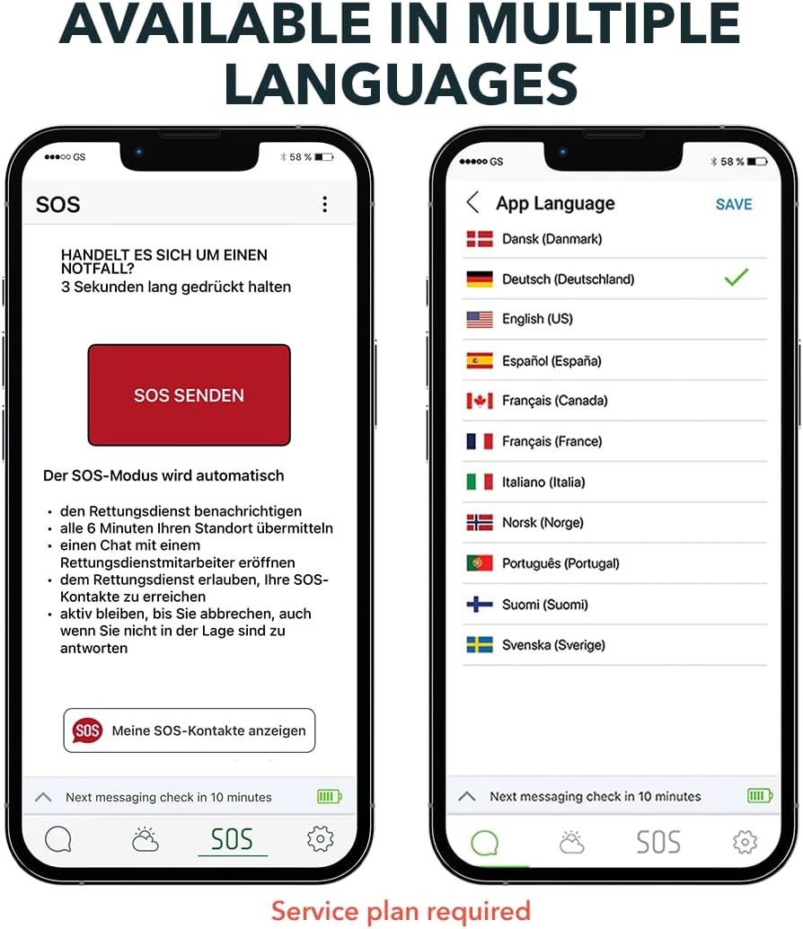 Communicateur satellite ZOLEO – Messagerie SMS et e-mail bidirectionnelle mondiale, alertes SOS d'urgence, enregistrement et géolocalisation GPS – Accessoire pour smartphones Android et iOS – Modèle pratique