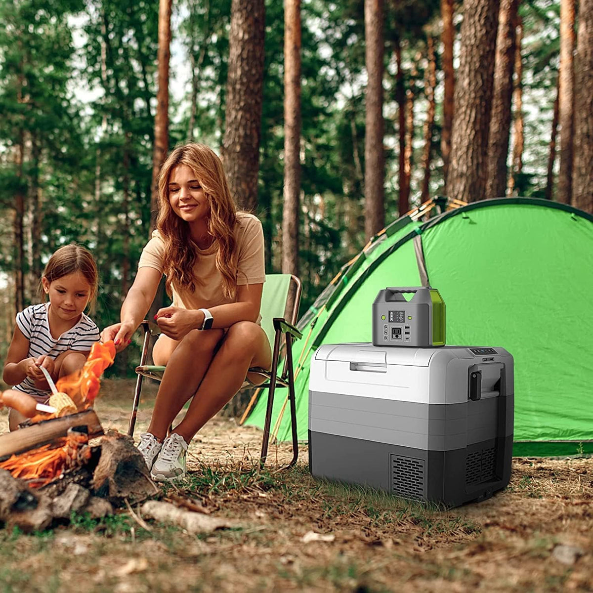 Station d'alimentation compact portable EnginStar, batterie externe 150 W 155 Wh avec prise secteur 110 V, 6 sorties, chargeur d'ordinateur compact portable et lampe LED intégrée pour la maison et le camping.