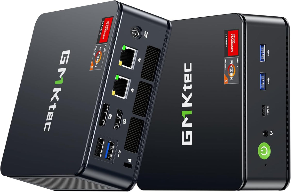 Mini PC gaming GMKtec M6 Ultra Ryzen 7640HS (version améliorée 6600H/6800U), 16 Go de RAM DDR5, SSD 1 To, double carte réseau LAN 2,5 GbE, compatible bureau et usage domestique, triple affichage 4K, Wi-Fi, 6 ports USB 4.0, Bluetooth 5.2…