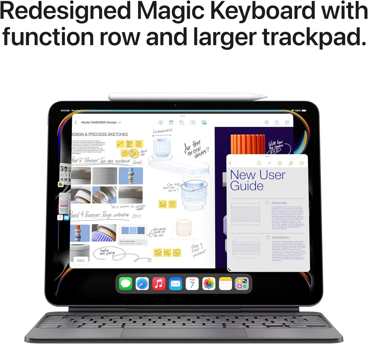 Étui-clavier Magic Keyboard pour iPad Pro 11 pouces (M4) d'Apple, en anglais américain, noir (reconditionné) pratique