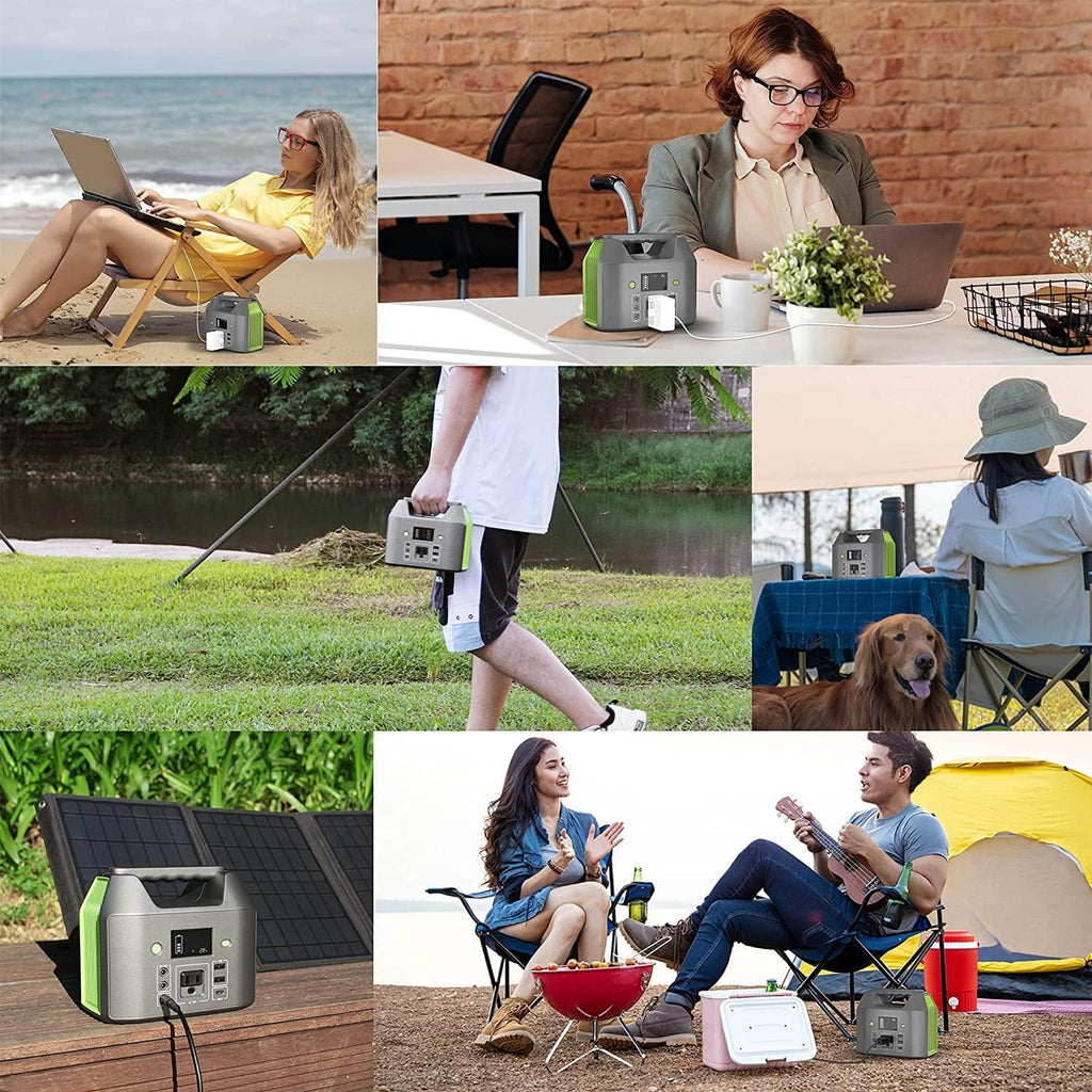 Station d'alimentation compact portable EnginStar, batterie externe 150 W 155 Wh avec prise secteur 110 V, 6 sorties, chargeur d'ordinateur compact portable et lampe LED intégrée pour la maison et le camping.