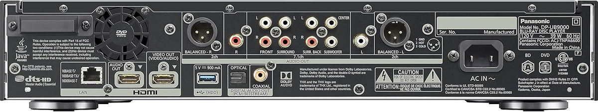 Lecteur Blu-ray 4K Ultra HD DP-UB9000P-K multizone doté de OREI - 4K UHD - Wi-Fi - PAL/NTSC - 110 V uniquement - Tension américaine