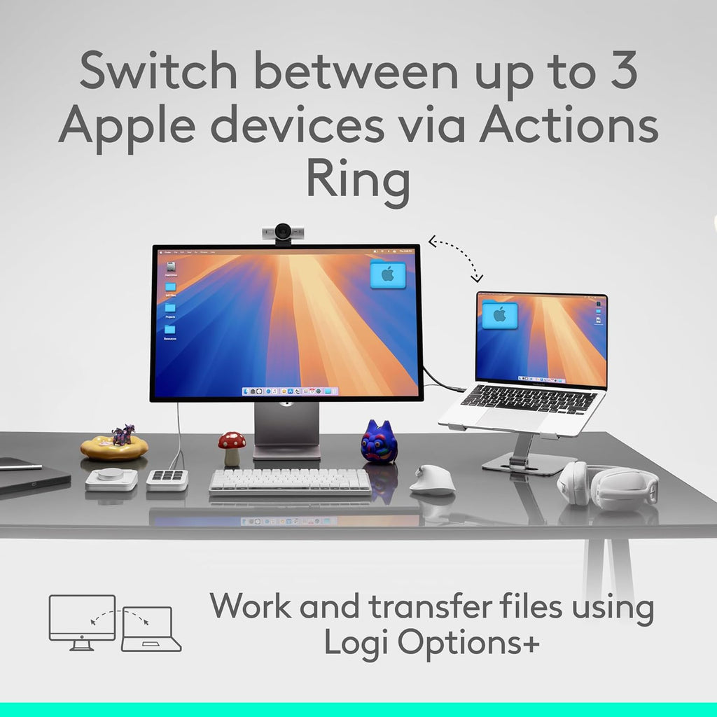 Logitech MX Master 4 pour Mac, souris Bluetooth ergonomique dotée de retour haptique performant, défilement ultra-rapide, chargement USB-C, macOS, iPadOS, Windows - Noir sidéral