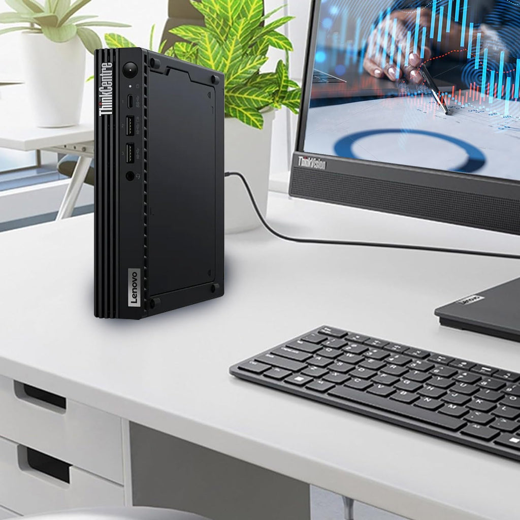 Ordinateur de bureau professionnel ultra-au format compact Lenovo ThinkCentre M70q Gen 4 MFF 1L, 32 Go de RAM DDR5, SSD PCIe de 1 To, processeur Intel Core i5-13400T à 10 cœurs (supérieur au i7-12700T), Wi-Fi 6, HDMI, DisplayPort, Windows 11 Pro…
