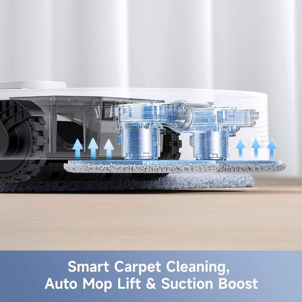 Aspirateur et laveur robot Mova E40 Ultra, aspiration de 19 000 Pa, serpillère extensible et relevable, station tout-en-un, vidage automatique, lavage automatique et séchage à air chaud, détection d'obstacles à 360°, application et commande vocale