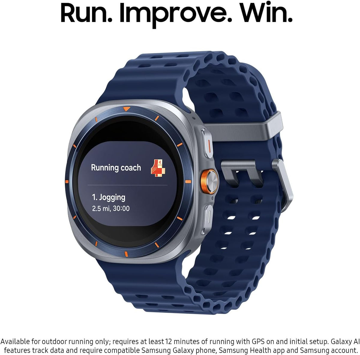 Présentation : Montre connectée Samsung Galaxy Watch Ultra (2025) 47 mm LTE, boîtier en titane, coaching du sommeil avancé, coaching de course, score d'énergie, suivi de la fréquence cardiaque, GPS, bleu titane, version américaine, garantie 2 ans