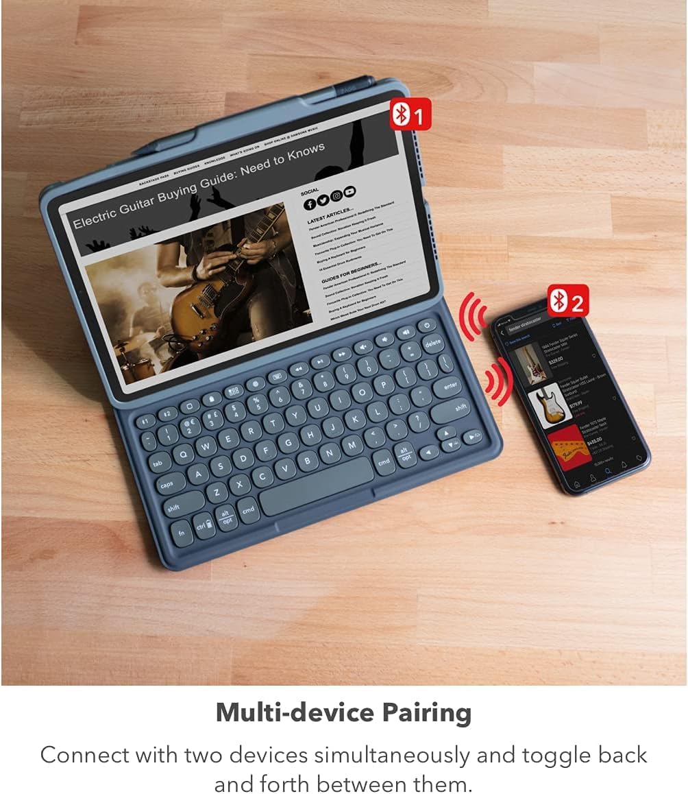 Étui détachable et clavier sans fil ZAGG Pro Keys pour Apple iPad 10.2 (9e, 8e et 7e générations) - Appairage Bluetooth, touches rétroéclairées de style ordinateur compact portable, porte-crayon Apple Pencil, protection contre les chutes jusqu'à 2