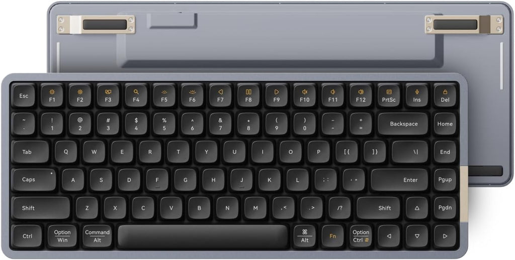 Clavier mécanique discret LOFREE Flow84, clavier à connectivité sans fil rechargeable à 75 % doté de connectivité Bluetooth et doté de connectivité filaire pour Windows et Mac OS / Interrupteurs tactiles Phantom noirs