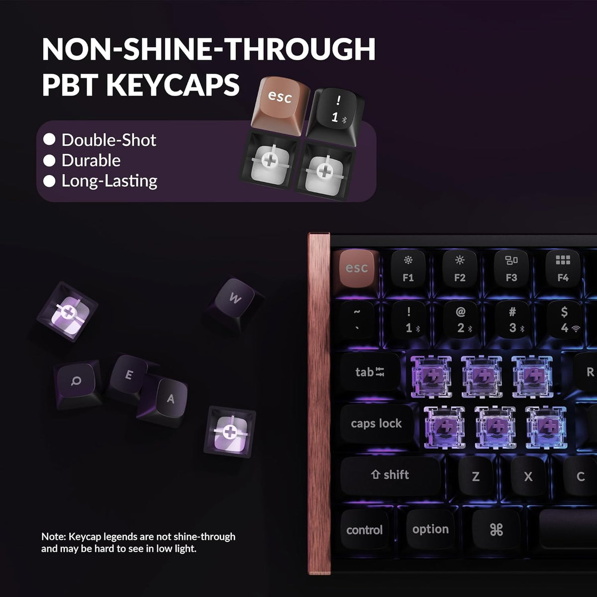 Clavier à connectivité sans fil personnalisé Keychron K2 HE à déclenchement réactif doté de interrupteur magnétique Gateron à double rail et effet Hall, Bluetooth 5.2 QMK 2,4 GHz, RGB, compatible Mac, Windows et Linux (aluminium et bois)