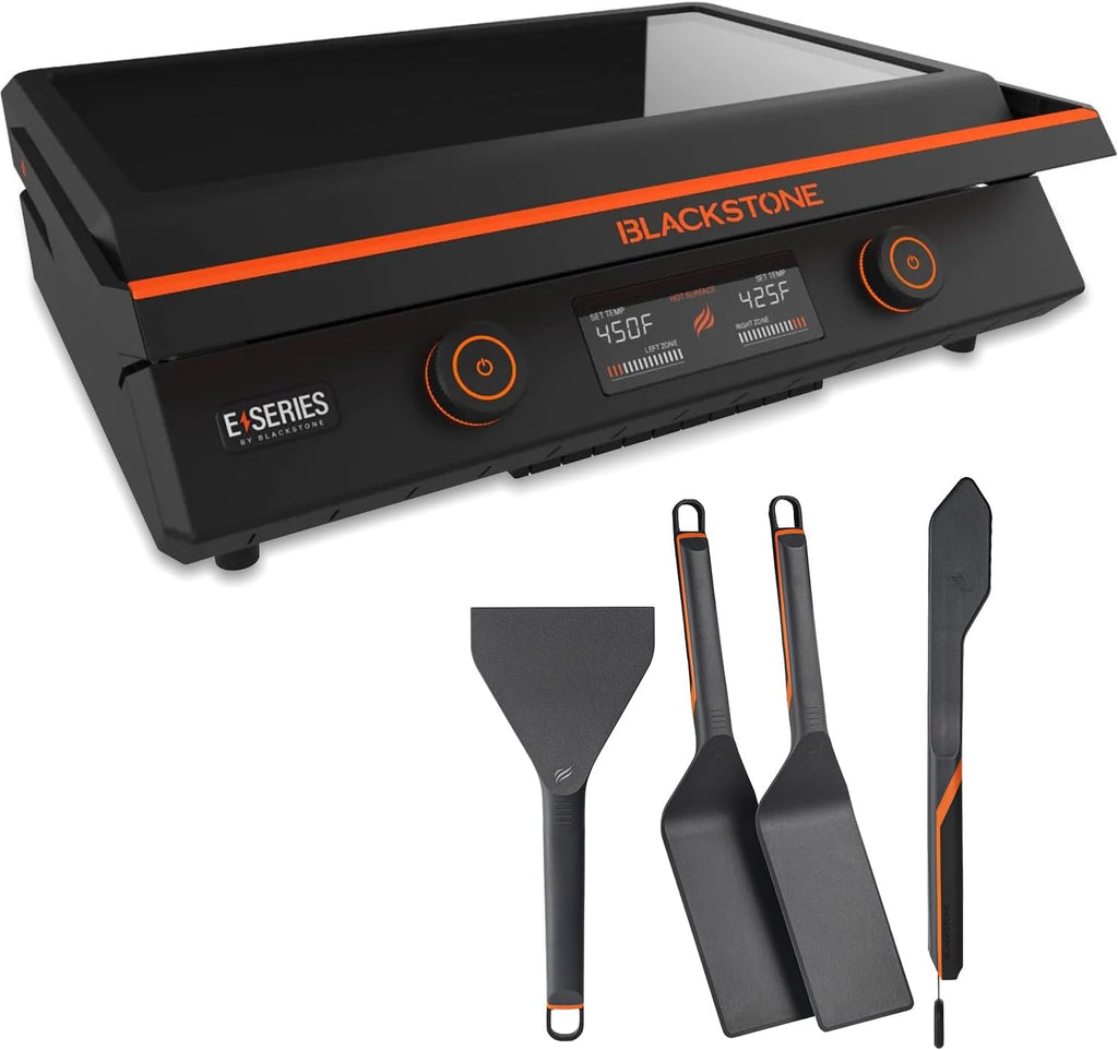 Plaque de cuisson électrique antiadhésive de 56 cm (22 pouces) dotée de couvercle, série 8001 E, grande plaque de cuisson de table par Blackstone, avec accessoires Blackstone pour une utilisation intérieure et extérieure.