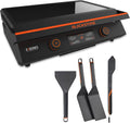 Plaque de cuisson électrique antiadhésive de 56 cm (22 pouces) dotée de couvercle, série 8001 E, grande plaque de cuisson de table par Blackstone, avec accessoires Blackstone pour une utilisation intérieure et extérieure.