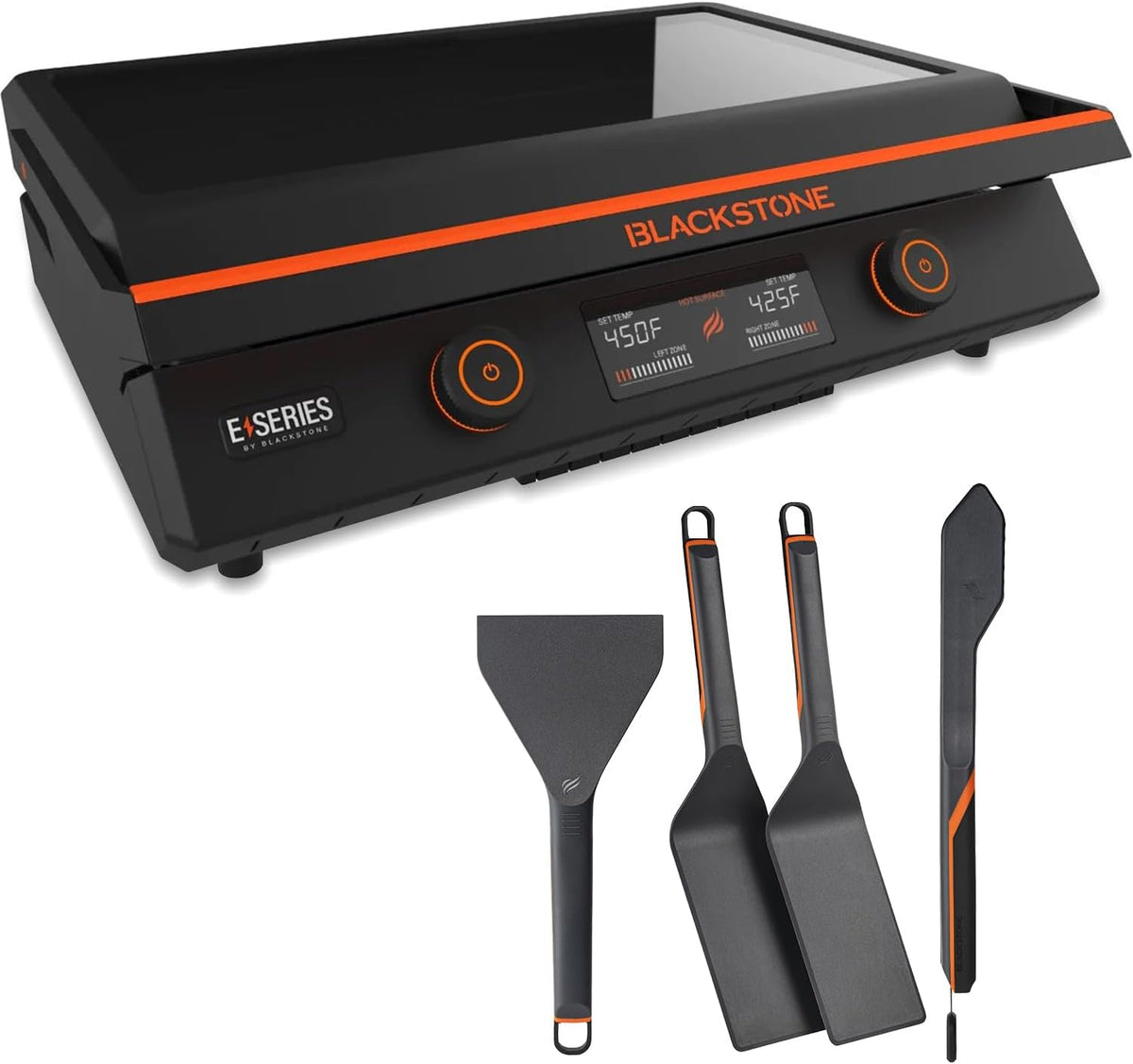 Plaque de cuisson électrique antiadhésive de 56 cm (22 pouces) dotée de couvercle, série 8001 E, grande plaque de cuisson de table par Blackstone, avec accessoires Blackstone pour une utilisation intérieure et extérieure.