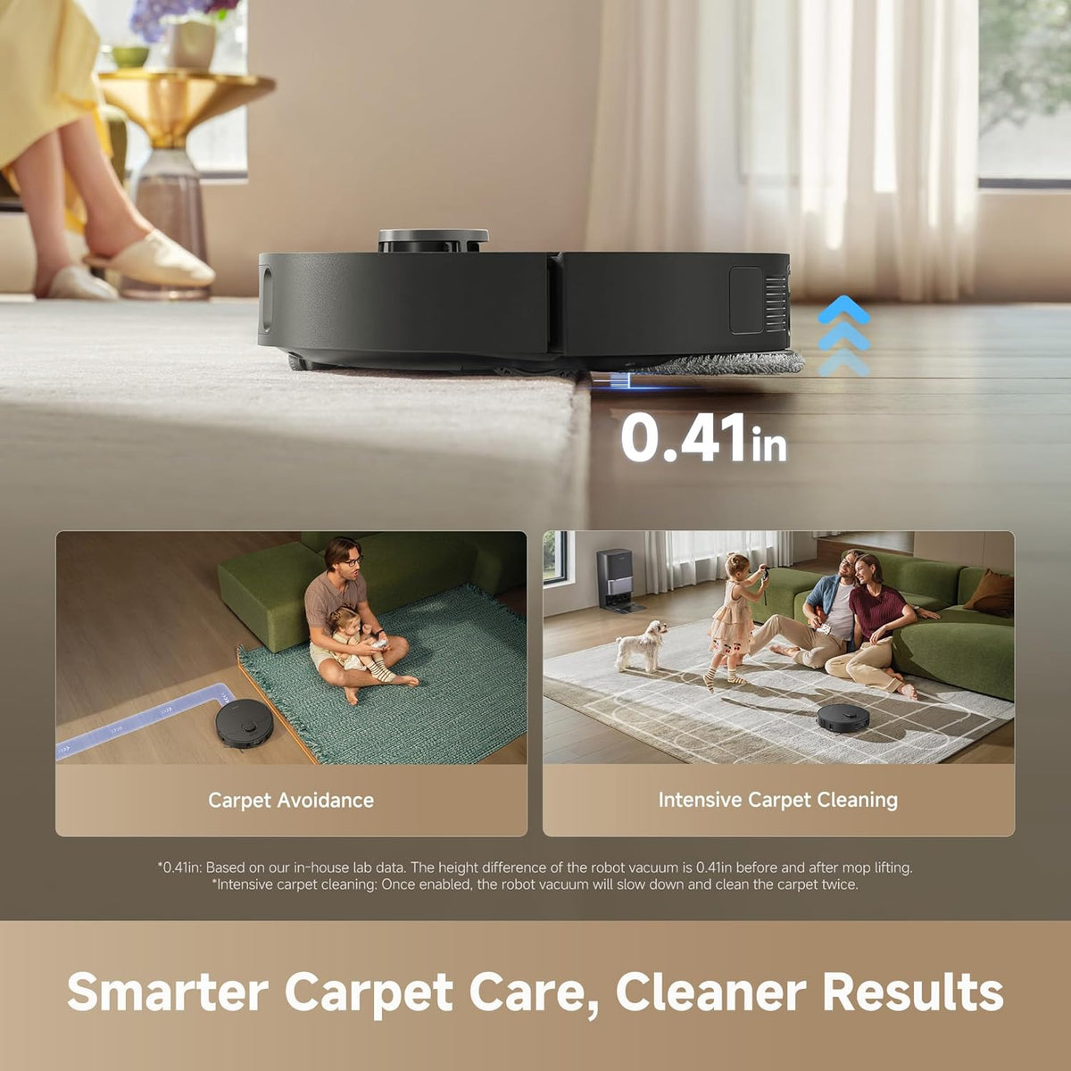 Aspirateur et laveur robot DREAME D30 Ultra, aspiration hautes performancese de 25 000 Pa, station de base tout-en-un doté de vidage automatique après 100 jours, technologie MopExtend pour le nettoyage des bords, détection intelligente des…