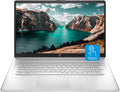 Ordinateur compact portable HP 17 : écran tactile HD+ de 17,3 pouces, processeur Intel Core i7-1255U, 32 Go de RAM, SSD de 1 To, webcam, HDMI, clavier rétroéclairé, Wi-Fi, Windows 11 Famille, couleur argent.