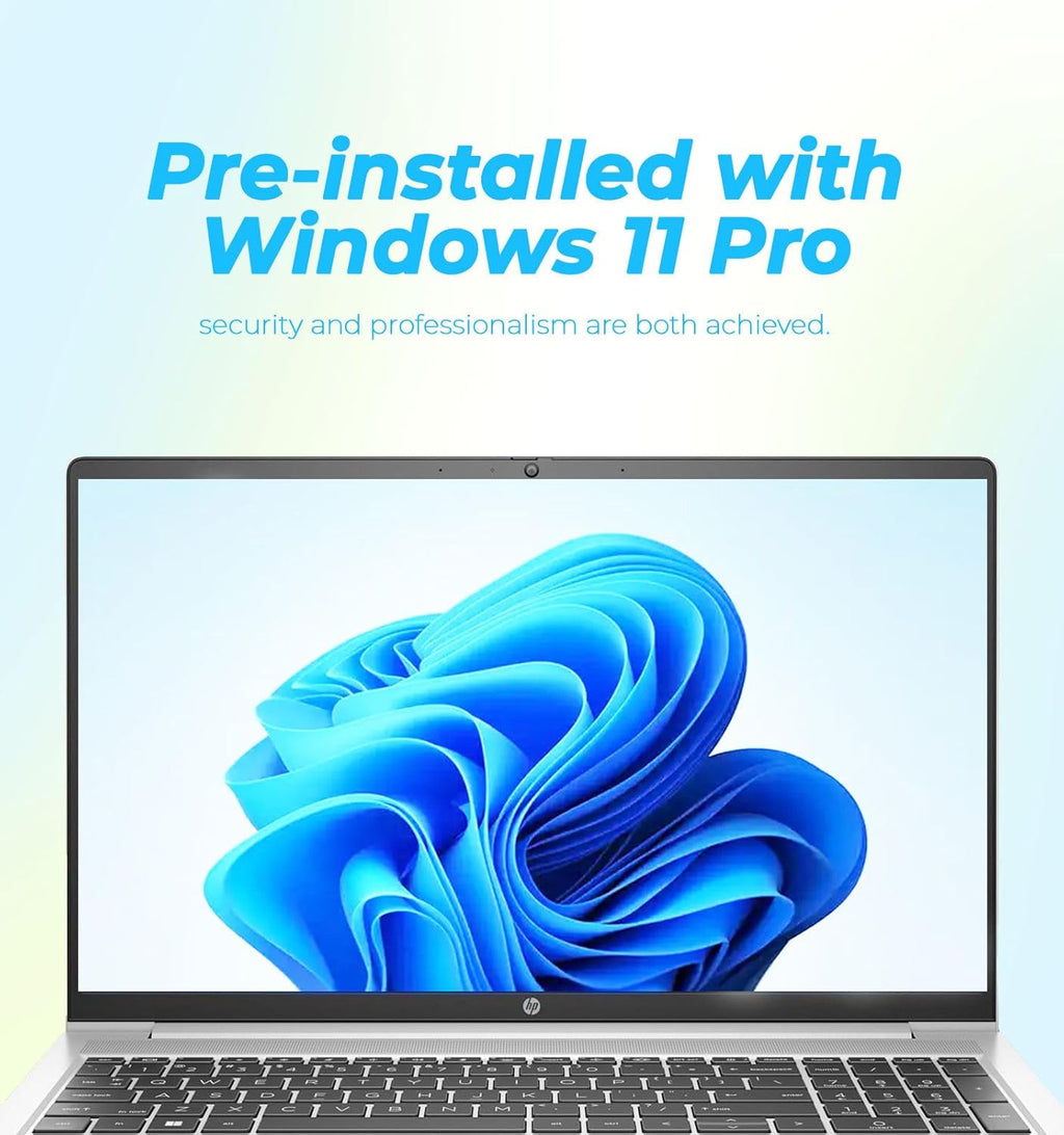 Dernier ordinateur compact portable professionnel HP 15,6" FHD, processeur Intel Dual Core, 8 Go de RAM, SSD PCIe 256 Go, Wi-Fi 6, Copilot AI, lecteur de carte SD, Windows 11 Professionnel avec Office 365 pour le Web (travail et études).