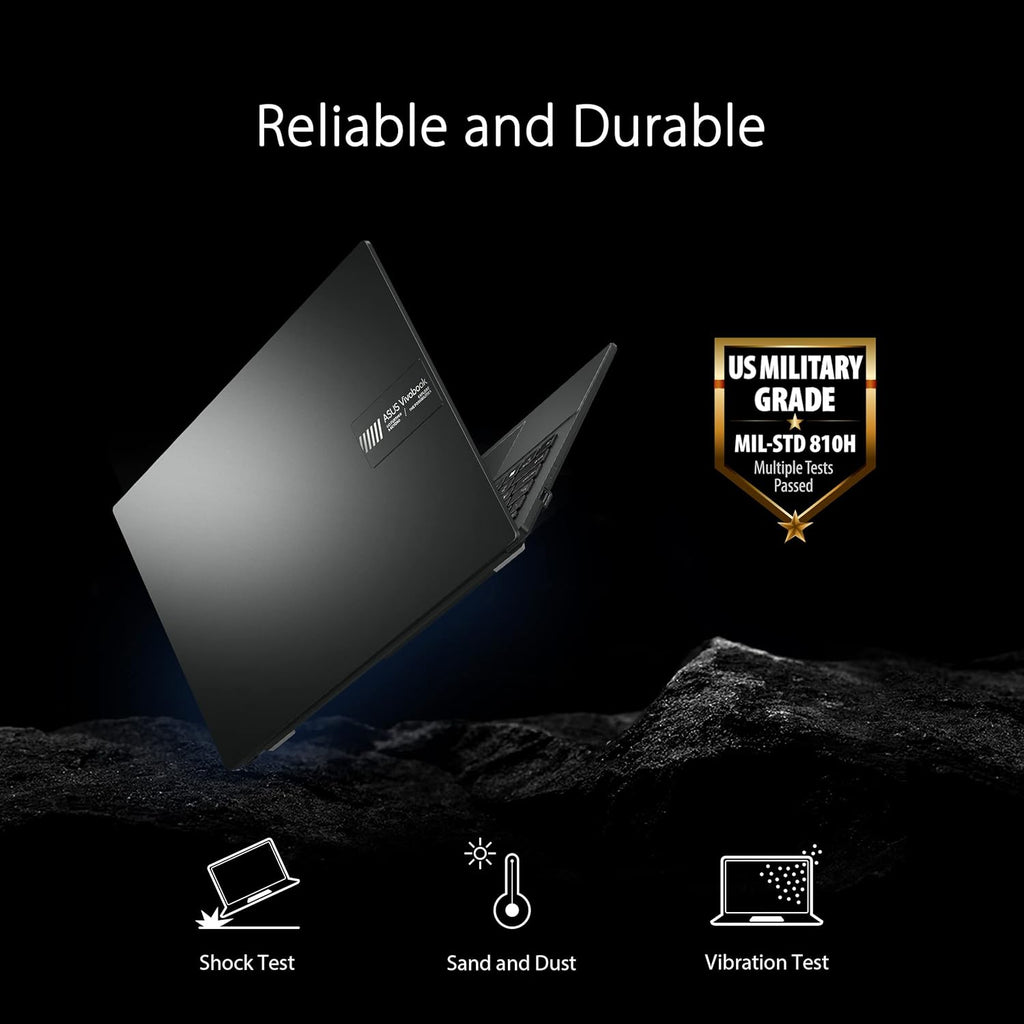 ASUS Vivobook Go 15,6" FHD, ordinateur compact portable fin, processeur AMD Ryzen 3 7320U quadricœur, 8 Go de RAM DDR5, SSD de 256 Go, Windows 11 Famille, charge rapide, protection webcam, robustesse de qualité militaire, noir E1504FA-AB34