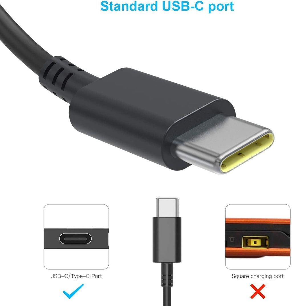Lot de 20 chargeurs USB-C 65 W/45 W pour ordinateurs portables Lenovo Yoga, Thinkpad, IdeaPad et Chromebook. Adaptateur secteur à charge rapide.