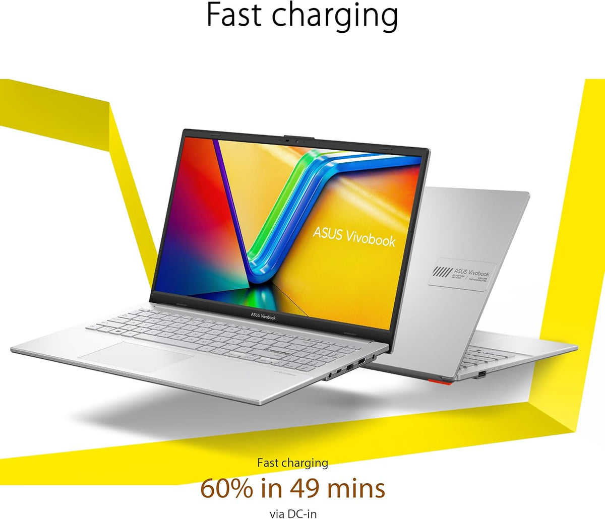 ASUS Vivobook Go 15,6" Ordinateur compact portable fin AMD Ryzen 5 7520U 8 Go 512 Go Windows 11 Famille Argent élégant Robustesse de qualité militaire Charge rapide Cache webcam E1504FA-AS54