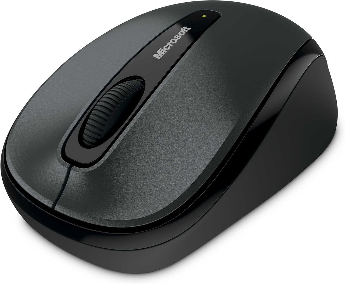 Souris sans fil Microsoft Mobile Mouse 3500 - Gris Loch Ness. Design ergonomique, utilisable par les droitiers et les gauchers, sans fil, USB 2.0 avec nano-émetteur-récepteur pour PC/ordinateur compact portable/de bureau, compatible avec Mac et