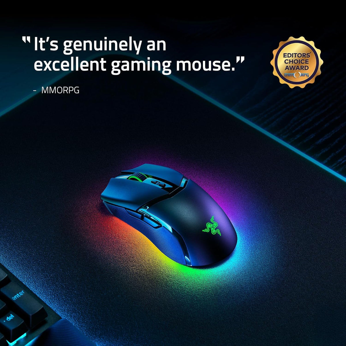 Souris gaming à connectivité sans fil Razer Cobra Pro : 10 commandes personnalisables - Éclairage Chroma RGB - Capteur optique 30 000 points de couleur - Interrupteurs Gen 3 - 2,4 GHz, Bluetooth et USB Type-C - allant jusqu’à 170 h d’autonomie - Noir