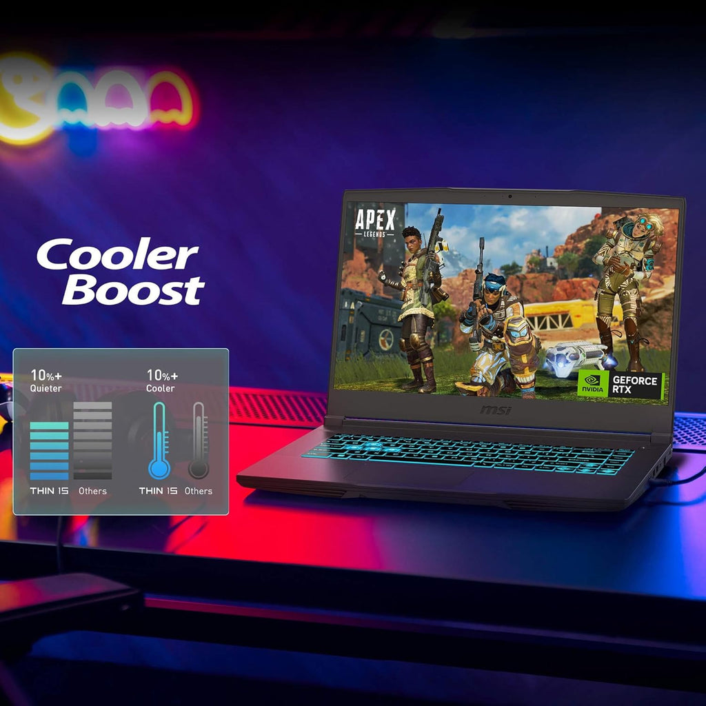 MSI Thin 15 B13VE-1697CA Ordinateur compact portable de jeu 15,6 pouces 144 Hz Intel® Core™ i5-13420H RTX 4050 16 Go SSD NVMe 512 Go Windows 11