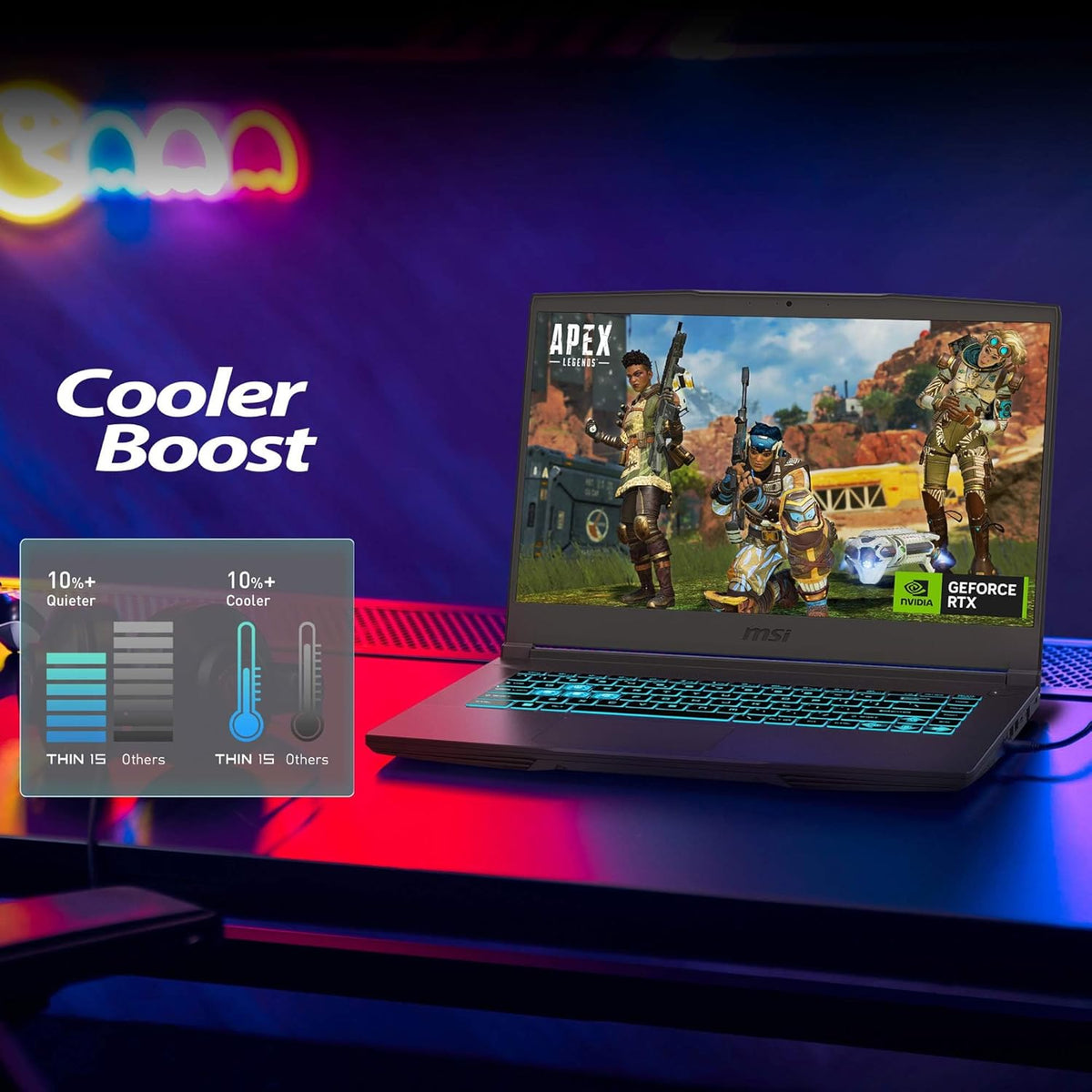 MSI Thin 15 B13VE-1697CA Ordinateur compact portable de jeu 15,6 pouces 144 Hz Intel® Core™ i5-13420H RTX 4050 16 Go SSD NVMe 512 Go Windows 11