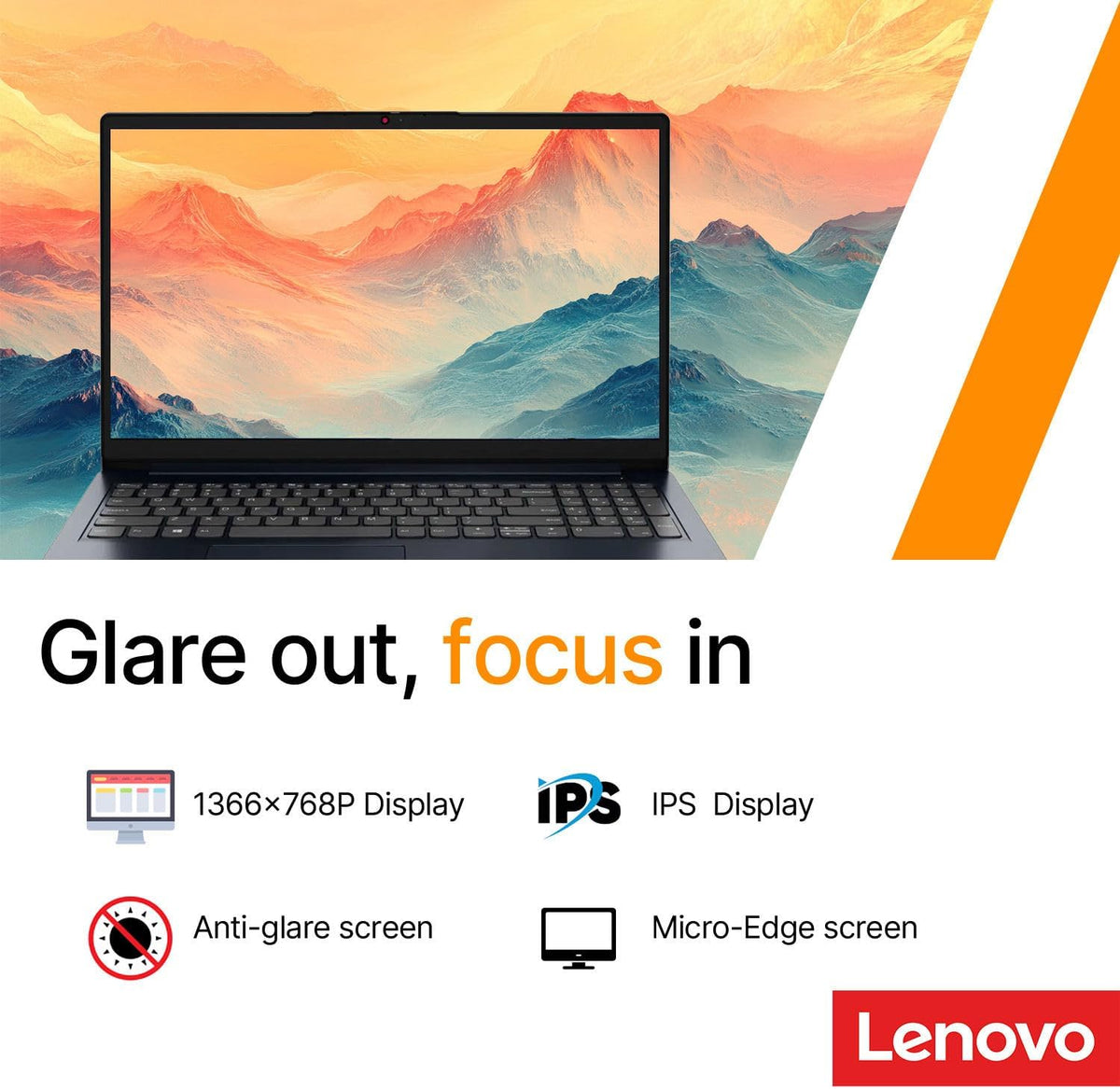 Ordinateur compact portable professionnel Lenovo IdeaPad 15,6" FHD • Microsoft Office 365 • 1,1 To de stockage • DDR4 • Processeur Intel double cœur • 1 To de stockage cloud et 128 Go de SSD • Wi-Fi 6 • Copilot AI • Windows 11 (sans souris) •