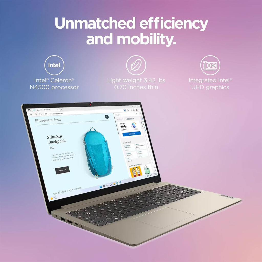 Ordinateur compact portable Lenovo IdeaPad 2025, écran 15,6 pouces, 12 Go de RAM, 1,1 To de stockage (500 Go SSD + 128 Go eMMC + 500 Go d'extension), processeur Intel double cœur, batterie longue durée, MarxsolAccessory, abonnement d'un an à Office