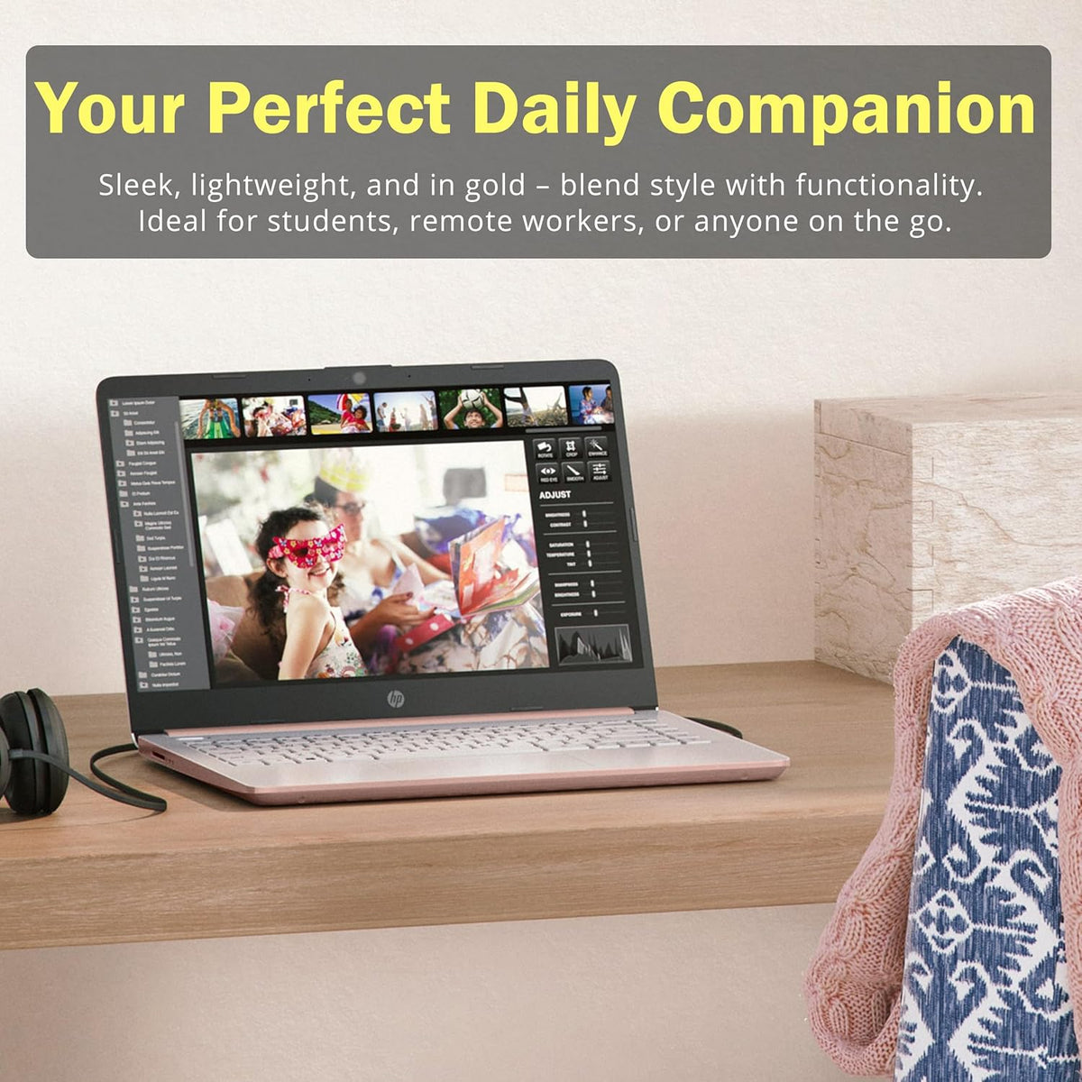 Ordinateur compact portable HP Stream 14 HD, processeur Intel N150, 4 Go de RAM, disque dur UFS de 128 Go, carte graphique Intel, webcam, Wi-Fi 6, autonomie longue durée, Copilot, Windows 11 S, couleur or (reconditionné)